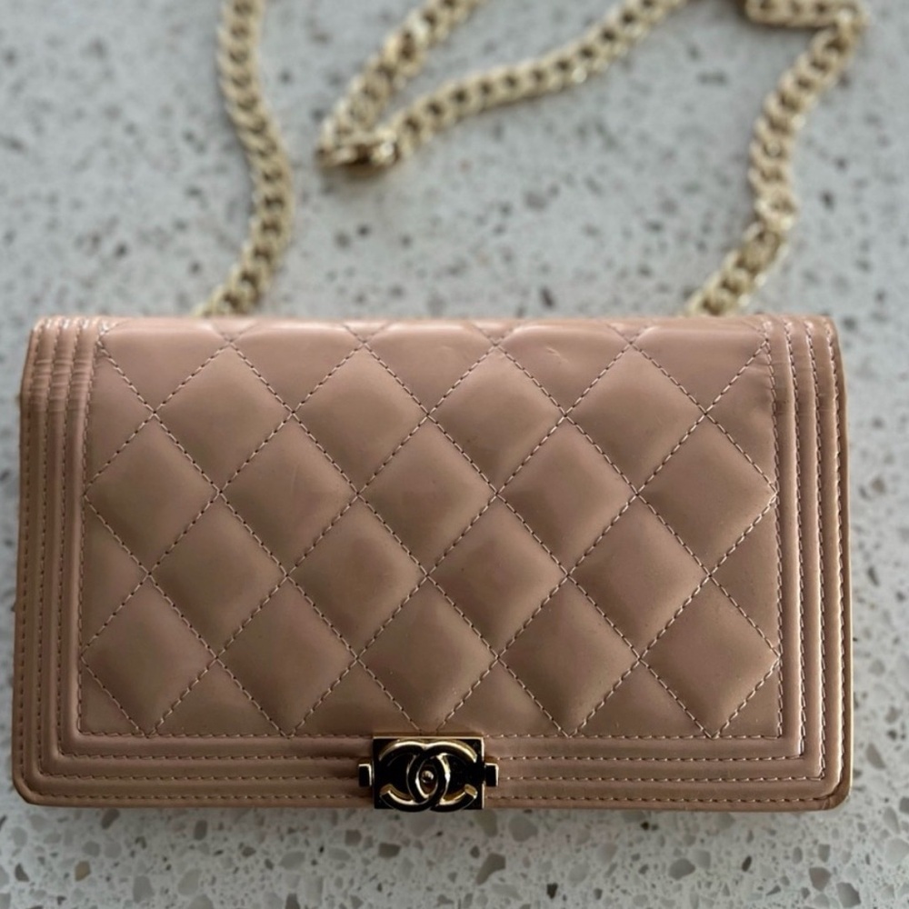 Chanel Quilted Tan Leather Bag
